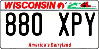 WI license plate 880XPY