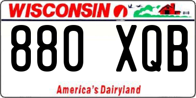WI license plate 880XQB