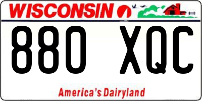 WI license plate 880XQC
