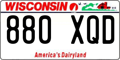 WI license plate 880XQD