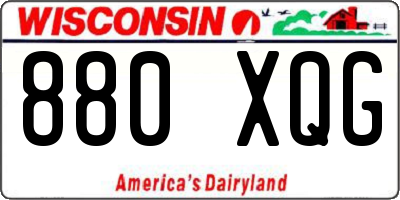 WI license plate 880XQG