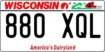 WI license plate 880XQL