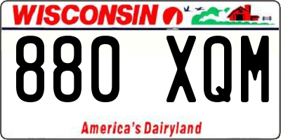 WI license plate 880XQM