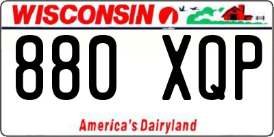WI license plate 880XQP