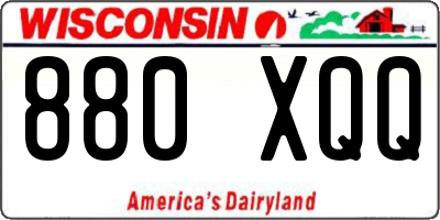 WI license plate 880XQQ