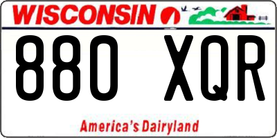 WI license plate 880XQR
