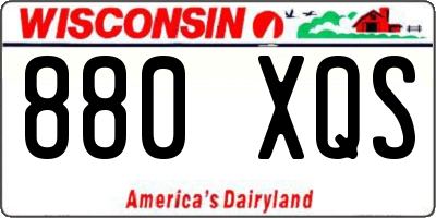 WI license plate 880XQS