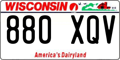 WI license plate 880XQV