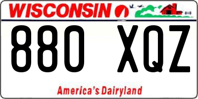 WI license plate 880XQZ