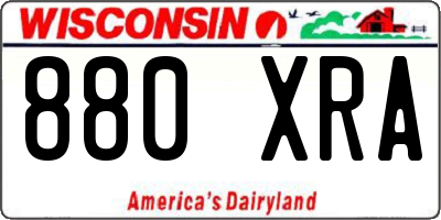 WI license plate 880XRA