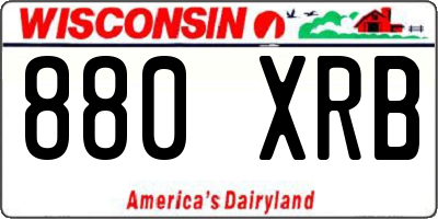 WI license plate 880XRB