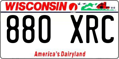 WI license plate 880XRC
