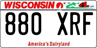 WI license plate 880XRF