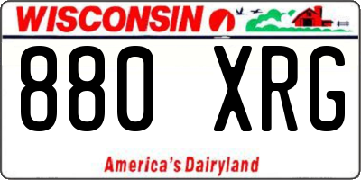 WI license plate 880XRG