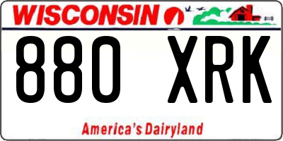 WI license plate 880XRK