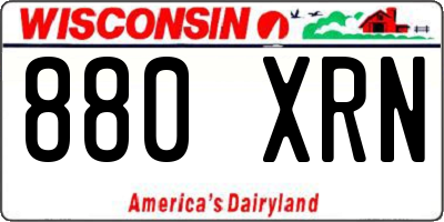 WI license plate 880XRN