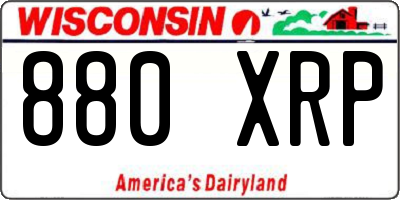 WI license plate 880XRP
