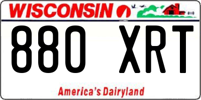 WI license plate 880XRT