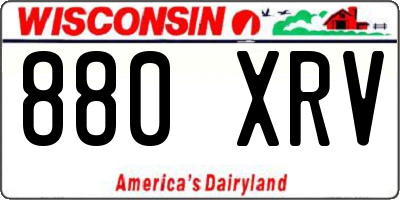 WI license plate 880XRV
