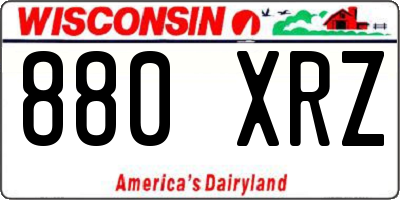 WI license plate 880XRZ