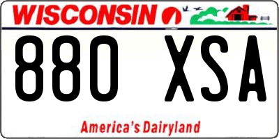 WI license plate 880XSA