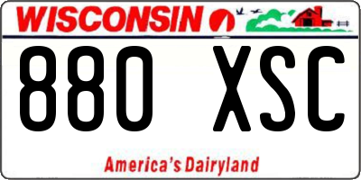 WI license plate 880XSC