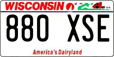 WI license plate 880XSE