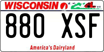 WI license plate 880XSF