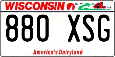 WI license plate 880XSG