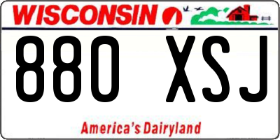 WI license plate 880XSJ