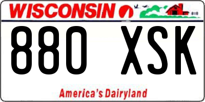 WI license plate 880XSK