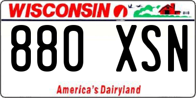 WI license plate 880XSN