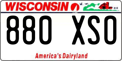 WI license plate 880XSO