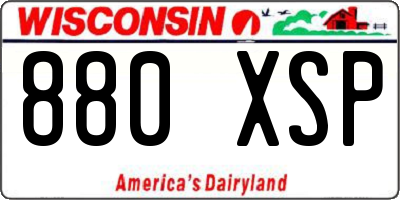 WI license plate 880XSP