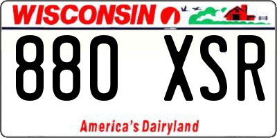 WI license plate 880XSR