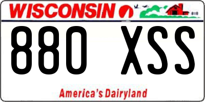 WI license plate 880XSS
