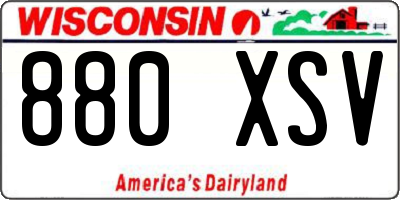 WI license plate 880XSV