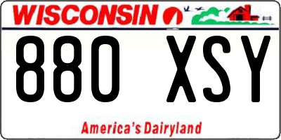WI license plate 880XSY