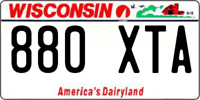 WI license plate 880XTA
