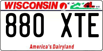 WI license plate 880XTE