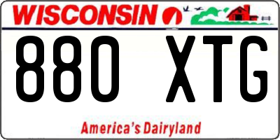 WI license plate 880XTG