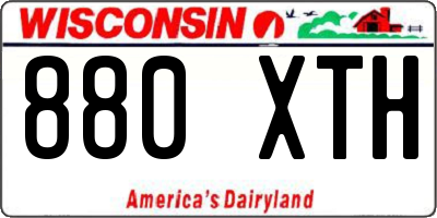 WI license plate 880XTH