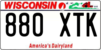 WI license plate 880XTK