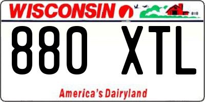 WI license plate 880XTL