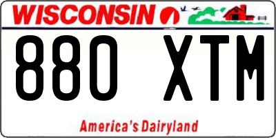 WI license plate 880XTM