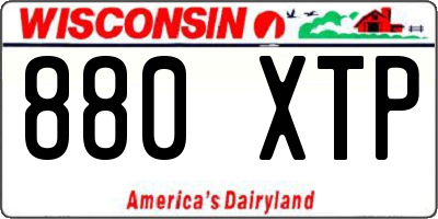 WI license plate 880XTP