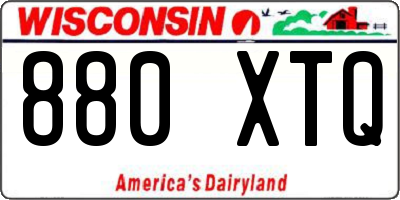 WI license plate 880XTQ