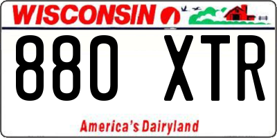 WI license plate 880XTR