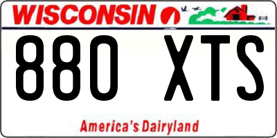 WI license plate 880XTS