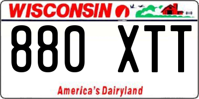 WI license plate 880XTT